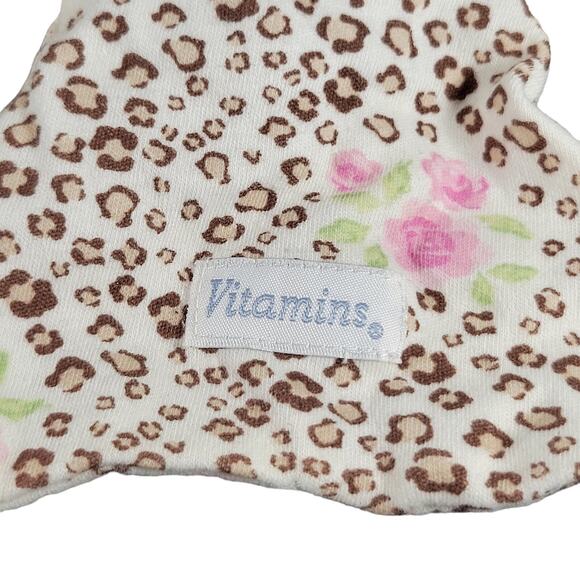 Vitamins Baby Leopard Lovey Plush Toy 8" Floral Cheetah Print 2011 Security Cat - Picture 8 of 11